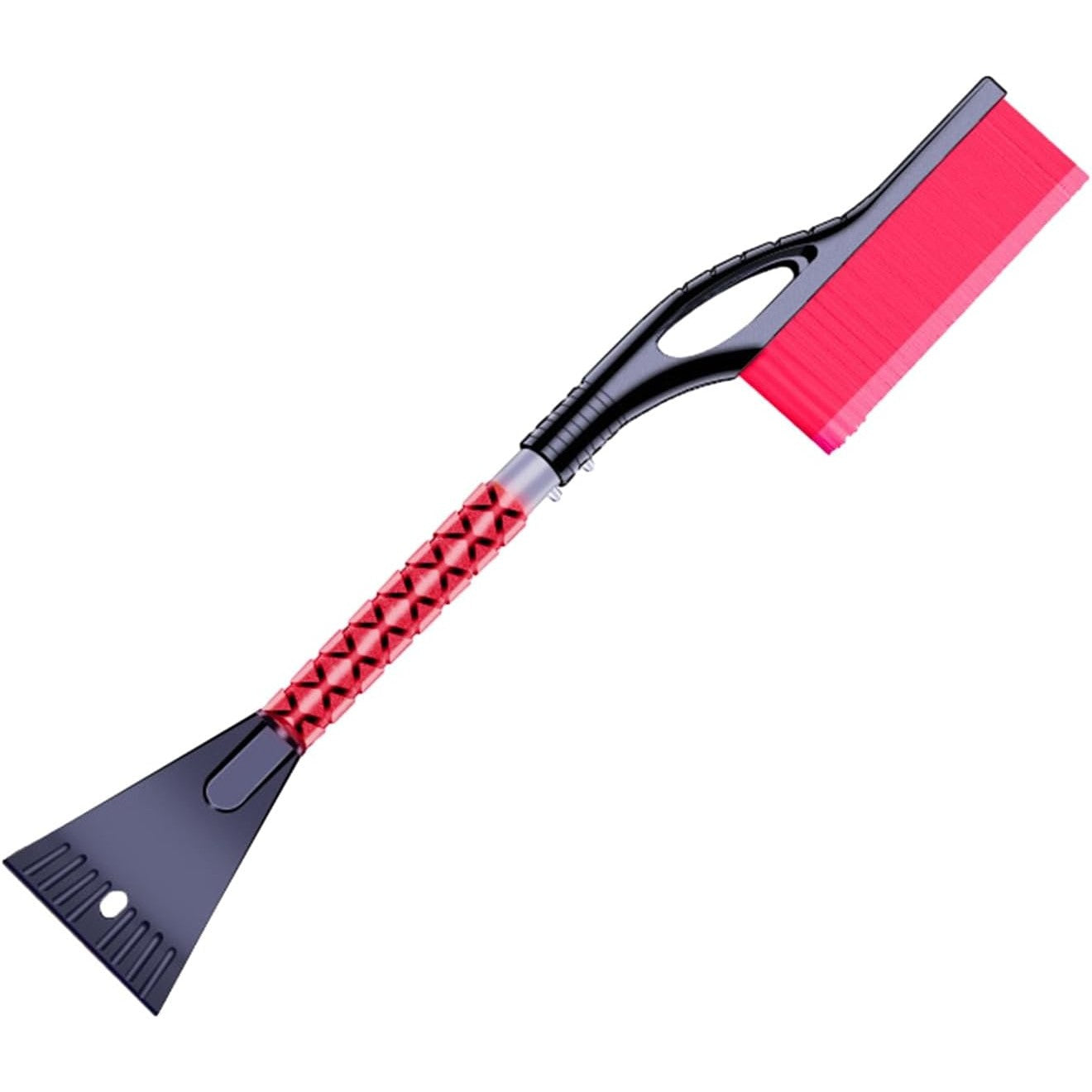 Perie de Zapada cu Racleta pentru Masina, Klevo, Multifunctionala, Demontabila, cu Maner Antiderapant, Aluminiu, Plastic, Fragmentarea Ghetii de pe Parbriz, Solutia pentru Iarna, pentru Dezghetare, 68x24x11.1 cm, Rosu