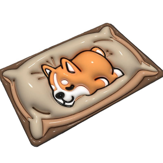 Covor de Baie, Klevo, 3D, din Spuma, Antialunecare, Absorbant, 40 x 60 cm, Model Caine, Portocaliu