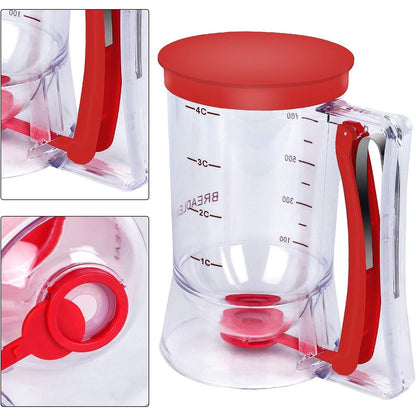 Dispenser de Aluat pentru Prajituri, Klevo, din Plastic, Maner cu Arc, 900 ml, 18.5 x 11 cm, Rosu