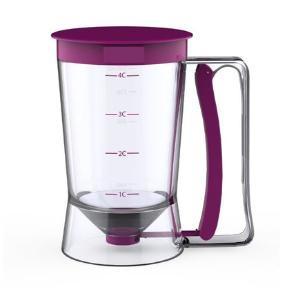 Dispenser de aluat pentru prajituri Klevo, Batter Dispenser, din plastic, maner cu arc, 900 ml, usor de manipulat si utilizat, Mov