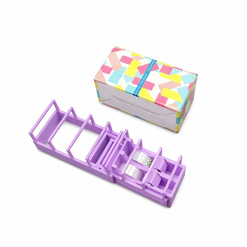 Dispenser de Banda Adeziva, Klevo, Suport pentru Banda Adeziva pentru Birou, Scoala, din Plastic, 15,5 x 7,7 x 7,4 cm, Violet