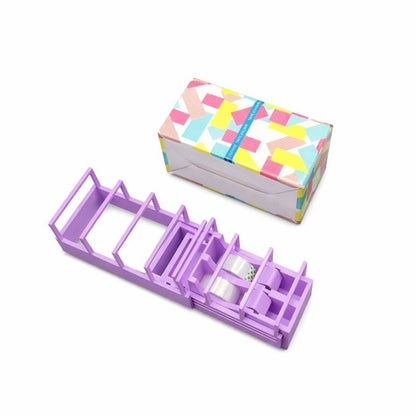 Dispenser de Banda Adeziva, Klevo, Suport pentru Banda Adeziva pentru Birou, Scoala, din Plastic, 15,5 x 7,7 x 7,4 cm, Violet