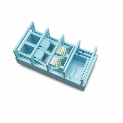 Dispenser de Banda Adeziva, Klevo, Suport pentru Banda Adeziva pentru Birou, Scoala, din Plastic, 15,5 x 7,7 x 7,4 cm, Albastru deschis