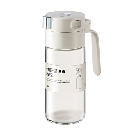 Dispenser pentru Ulei, Klevo, Deschidere si Inchidere Automata a Rezervorul, cu Inductie Gravitationala, 550 ml, 12x7.6x20.5 cm, Alb