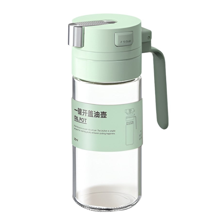 Dispenser pentru Ulei, Klevo, Deschidere si Inchidere Automata a Rezervorul, cu Inductie Gravitationala, 550 ml, 12x7.6x20.5 cm, Verde