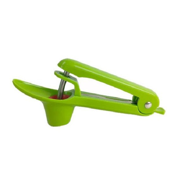 Dispozitiv de Scos Samburi, Klevo, Manual, cu 1 Gaura, pentru Cirese/Masline, 20.5 x 3.8 x 13 cm, din ABS+Otel Inoxidabil, cu Maner, Verde