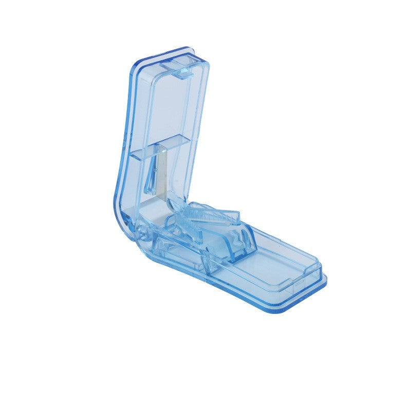 Dispozitiv pentru taiat sau sfaramat medicamente Klevo, material non-toxic, portabil, albastru