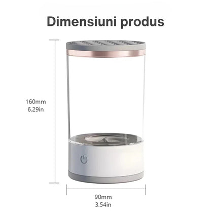 Dispozitiv Portabil de Curatare a Pensulelor de Machiaj, Klevo, Potrivit pentru Pensule de Diferite Dimensiuni, 5V, 7000RPM, Vibratii Sonice, USB, Alb/Transparent, 9x9x16 cm