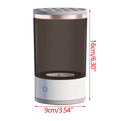 Dispozitiv Portabil de Curatare a Pensulelor de Machiaj, Klevo, Potrivit pentru Pensule de Diferite Dimensiuni, 5V, 7000RPM, Vibratii Sonice, USB, Alb/Negru, 9x9x16 cm