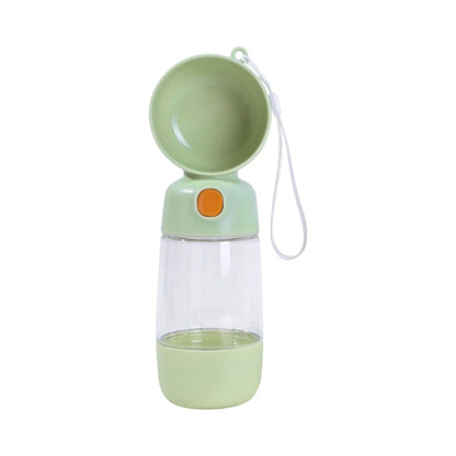 Sticla Animale, Klevo, Portabila, pentru Hrana si Apa, din ABS, 400 ml/182 ml, 25.5 x 8 x 9 cm, Verde