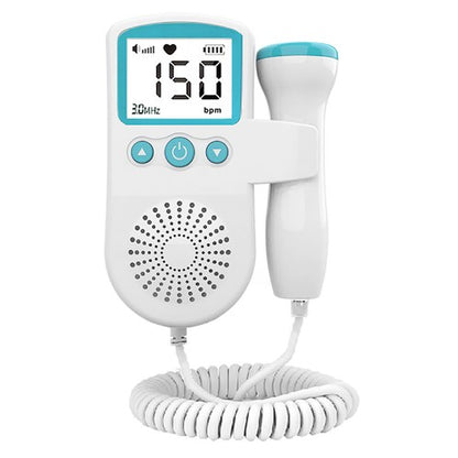 Monitor Fetal Doppler, Klevo, Monitorizare Sarcina, Ritm Cardiac, Ecran LCD 4.5 cm, 2 x Baterii AA (neincluse), Portabil, din ABS, 12.8 x 9.6 x 3 cm, Utilizare de la 9 Saptamani, Verde