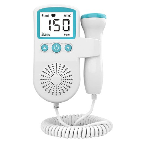 Monitor Fetal Doppler, Klevo, Monitorizare Sarcina, Ritm Cardiac, Ecran LCD 4.5 cm, 2 x Baterii AA (neincluse), Portabil, din ABS, 12.8 x 9.6 x 3 cm, Utilizare de la 9 Saptamani, Verde