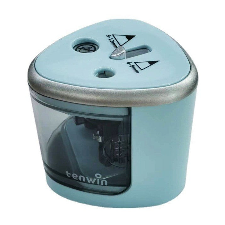 Ascutitoare Electrica cu 2 Gauri, Klevo, Gri, Baterii 4 x AA (neincluse), 7.5 x 7.5 x 7.5 cm, Albastru