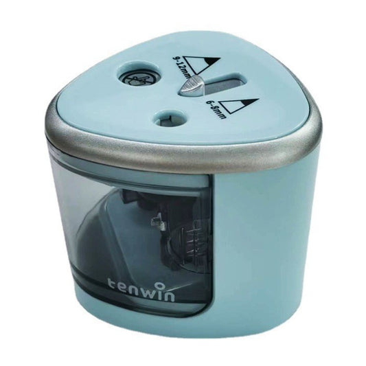 Ascutitoare Electrica cu 2 Gauri, Klevo, Gri, Baterii 4 x AA (neincluse), 7.5 x 7.5 x 7.5 cm, Albastru