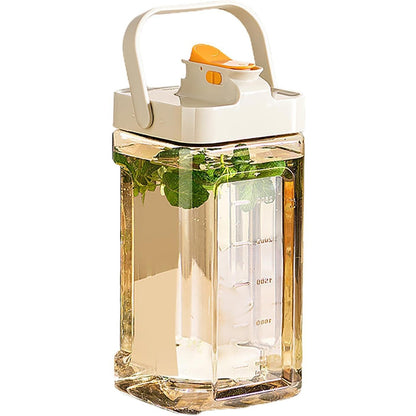 Dozator portabil pentru bauturi Klevo, 3.5 litri, capac etans, duza deschidere/inchidere, recipent din plastic, gradat, filtru, maner, 29.7 x 14.1 x 14.4 cm, pentru diverse bauturi, alb