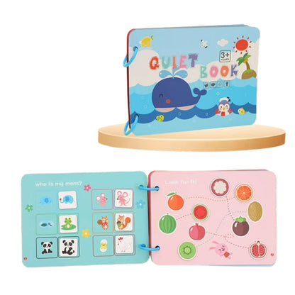 Carte Senzoriala Montessori, Klevo, Jucarie Eductiva Quiet Book, Seria ''Viata de Zi cu Zi'', Pagini Interactive, Stickers Reutilizabile, Dezvolta Motricitatea si Invatare Timpurie, 3ani+, Multicolora
