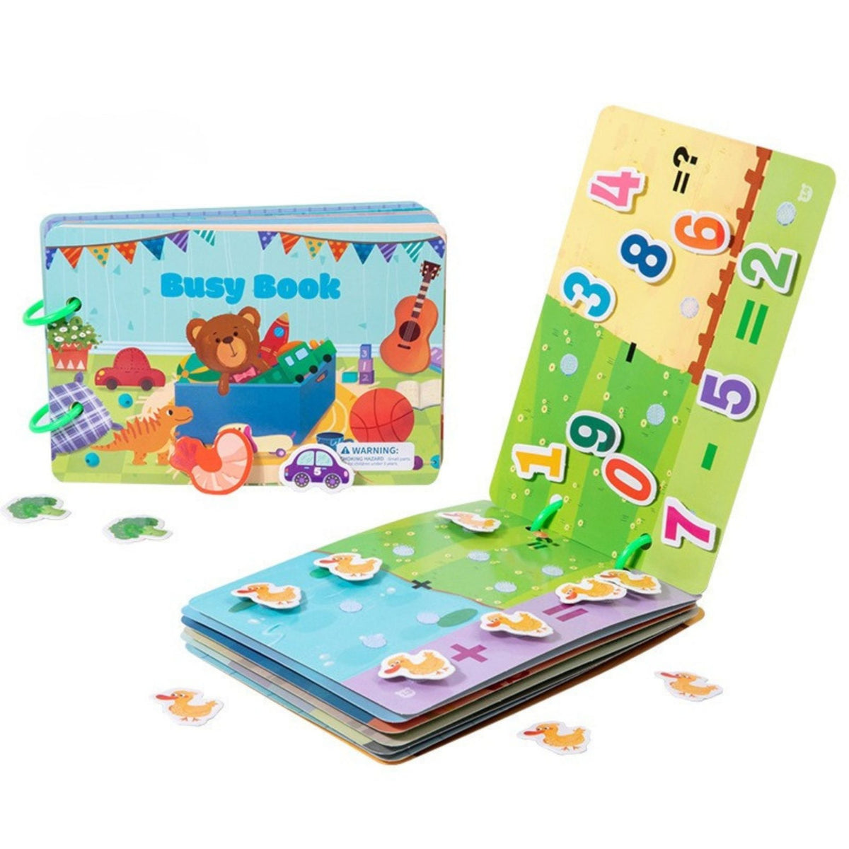 Carte Educativa cu Stickere Reutilizabile, Klevo, Busy Book Cognitiv, Pagini Interactive , Joc Montessori, Seria ''Invatare prin Joc'', Dezvolta Motricitatea Fina si Logica, Busy Book pentru Invatare Timpurie, 3 ani, Multicolor