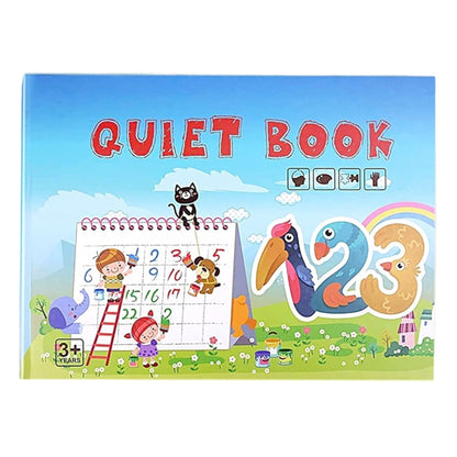 Carte Educativa cu Stickere Reutilizabile, Klevo, Quiet Book Senzoriala cu Pagini Interactive , Joc Montessori, Seria ''Numere'', Dezvolta Motricitatea Fina si Logica, Quiet Book pentru Invatare Timpurie, 3 ani, Multicolor