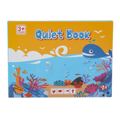 Carte Educativa cu Stickere Reutilizabile, Klevo, Quiet Book Senzoriala cu Pagini Interactive, Joc Montessori, Seria ''Lumea Acvatica'', Dezvolta Motricitatea Fina si Logica, pentru Invatare Timpurie, 3 ani, Multicolor