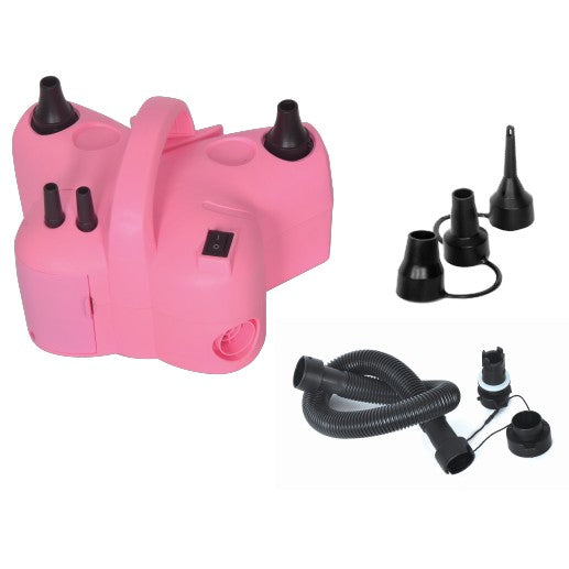 Pompa Electrica de Umflat Baloane, Klevo, cu Doua Iesiri, Accesorii Incluse, 220V, Putere 600W, Accesorii petrecere, Roz