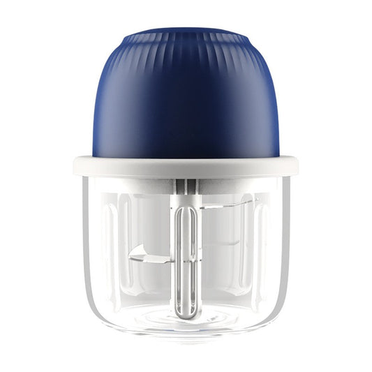 Tocator Electric pentru Bucatarie, Klevo, Model Presa Electrica pentru Legume Fructe Carne Umpluturi Sosuri, Otel Inoxidabil, 14 x 10.5 x 10.5 cm, 350 ml, Albastru Inchis