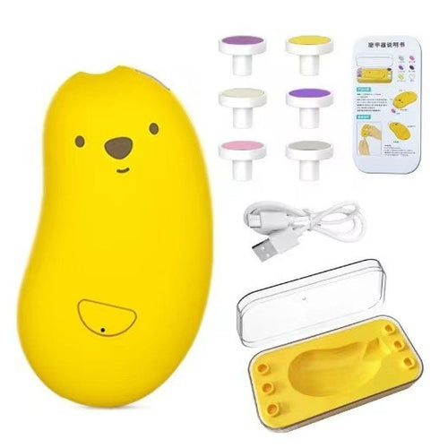 Pila Electrica, Klevo, pentru Bebelusi si Adulti, din ABS, Incarcare USB, 6 Accesorii, cu Lumina Led, 8.8 x 4.9 cm, Galben