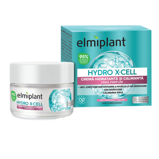 Crema Hidratanta si Calmanta Fara Parfum, Elmiplant, Hydro X-Cell, 50 ml