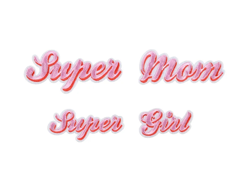 Emblemă termoadezibilă Supermom, mix, 14x3,5-19,5x5 cm