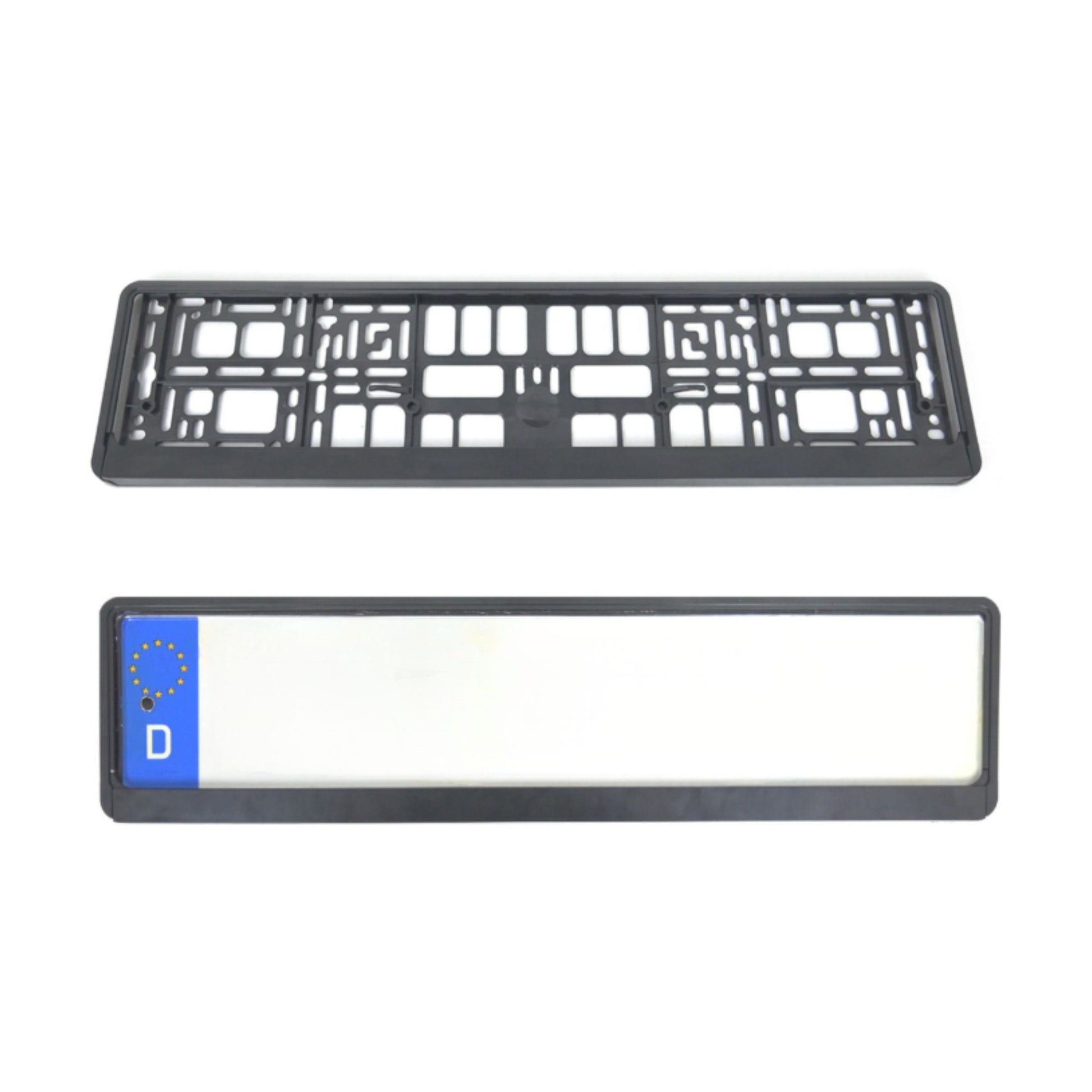 Suport Placute de Imatriculare, Klevo, Standard European XC-W341, din Plastic, Rama pentru Placute,  52.7 x 13 x 1.2 cm, Negru