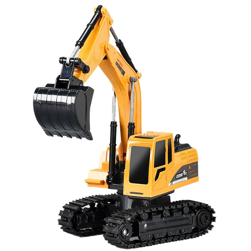 Excavator Jucarie pentru Copii, Klevo, Jucarie Excavator cu Telecomanda, Jucarie de Constructie, Acumulator cu Incarcare USB, 23 x 22 x 9 cm, Portocaliu