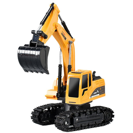 Excavator Jucarie pentru Copii, Klevo, Jucarie Excavator cu Telecomanda, Jucarie de Constructie, Acumulator cu Incarcare USB, 23 x 22 x 9 cm, Portocaliu