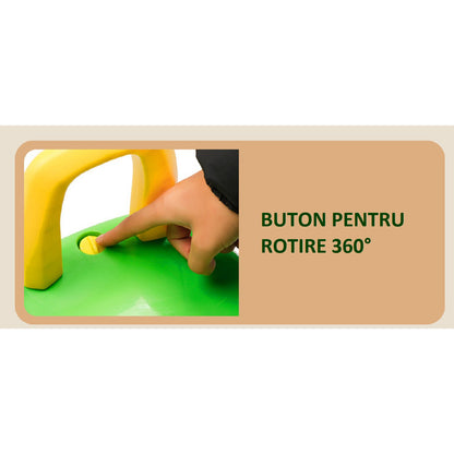 Excavator pentru Copii, Klevo, 1-3 Ani, Greutate Portanta 30 kg, Muzica si Lumini, Rotatie 360 Grade, 45 x 31 x 35 cm, 4 Roti, Verde