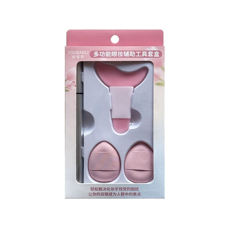 Kit de Aplicare Tus, Klevo, pentru Incepatori, Accesoriu Machiaj, 4 Produse, Tus Impermeabil, Negru, Cutie Roz