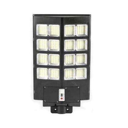 Lampa solara stradala Klevo, cu telecomanda, senzor de miscare si lumina, suport prindere, 640 LED-uri, IP65, ABS, 20AH, 400W, temperatura culoare 6500K, 59.7x34.8x7.2 cm, autonomie 10-12 ore, negru