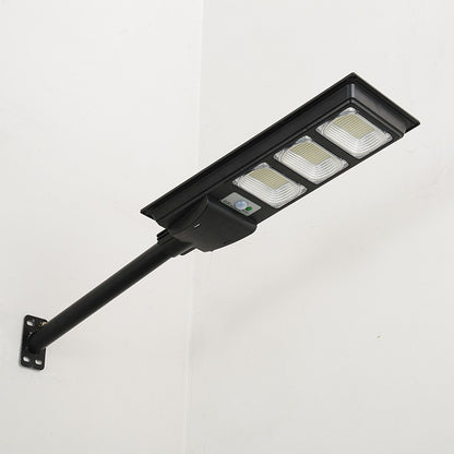 Lampa solara stradala Klevo, cu telecomanda, senzor de miscare si lumina, suport prindere, 144 LED-uri, IP65, ABS, 8AH, 150W, temperatura culoare 6500K, 49.5x18.8x5 cm, F6006-150w, autonomie 10-12 ore, negru