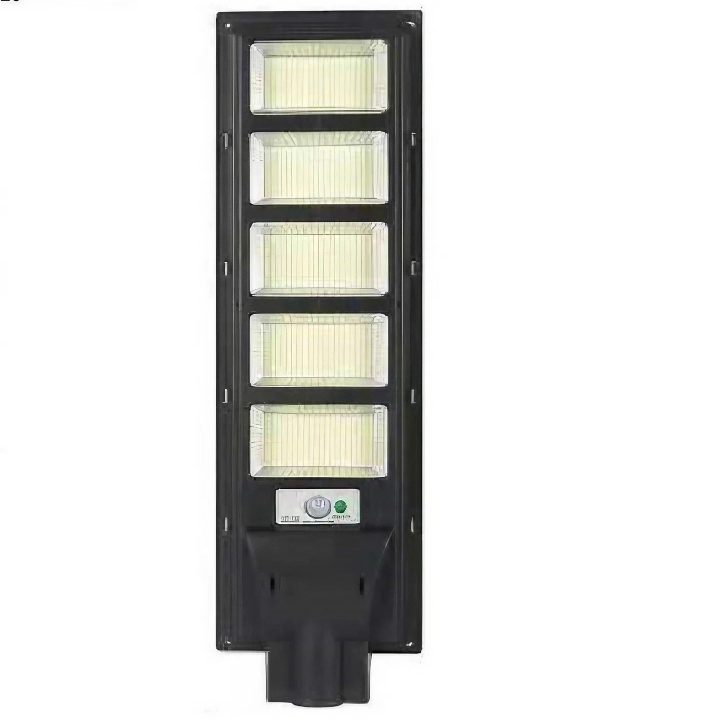Lampa solara stradala Klevo, cu telecomanda, senzor de miscare si lumina, suport prindere, 240 LED-uri, IP65, ABS, 12AH, 250W, temperatura culoare 6500K, 70x18.8x5 cm, autonomie 10-12 ore, negru