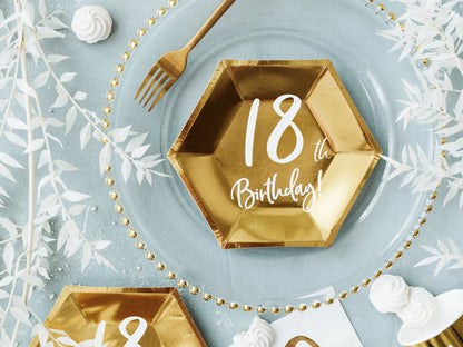 Farfurii aurii "18'th Birthday" - 20CM Set 6 BUC