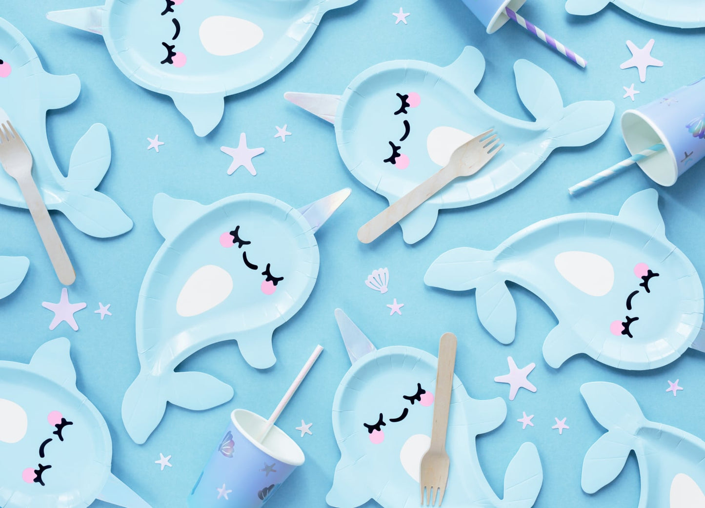 Set 6 Farfurii Narwhal, 18.5 x 29 cm