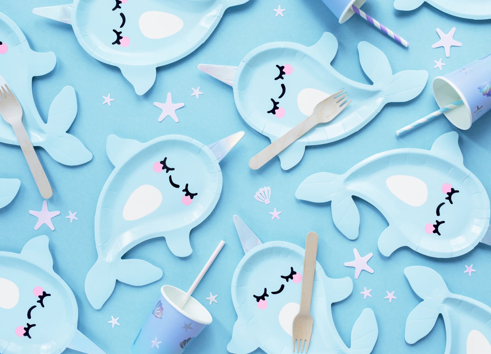 Set 6 Farfurii Narwhal, 18.5 x 29 cm