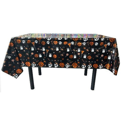 Fata de Masa, Klevo, din Folie, Imprimeu Halloween - Boo, 137 x 274 cm, Negru