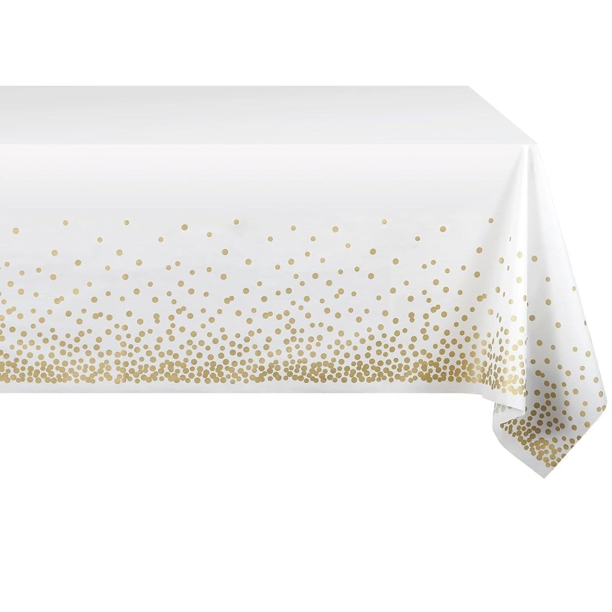 Fata de Masa, Klevo, din PEVA, Imprimeu Buline, 137 x 274 cm, Impermeabila, Fara Pete, Curatare Rapida, Crem