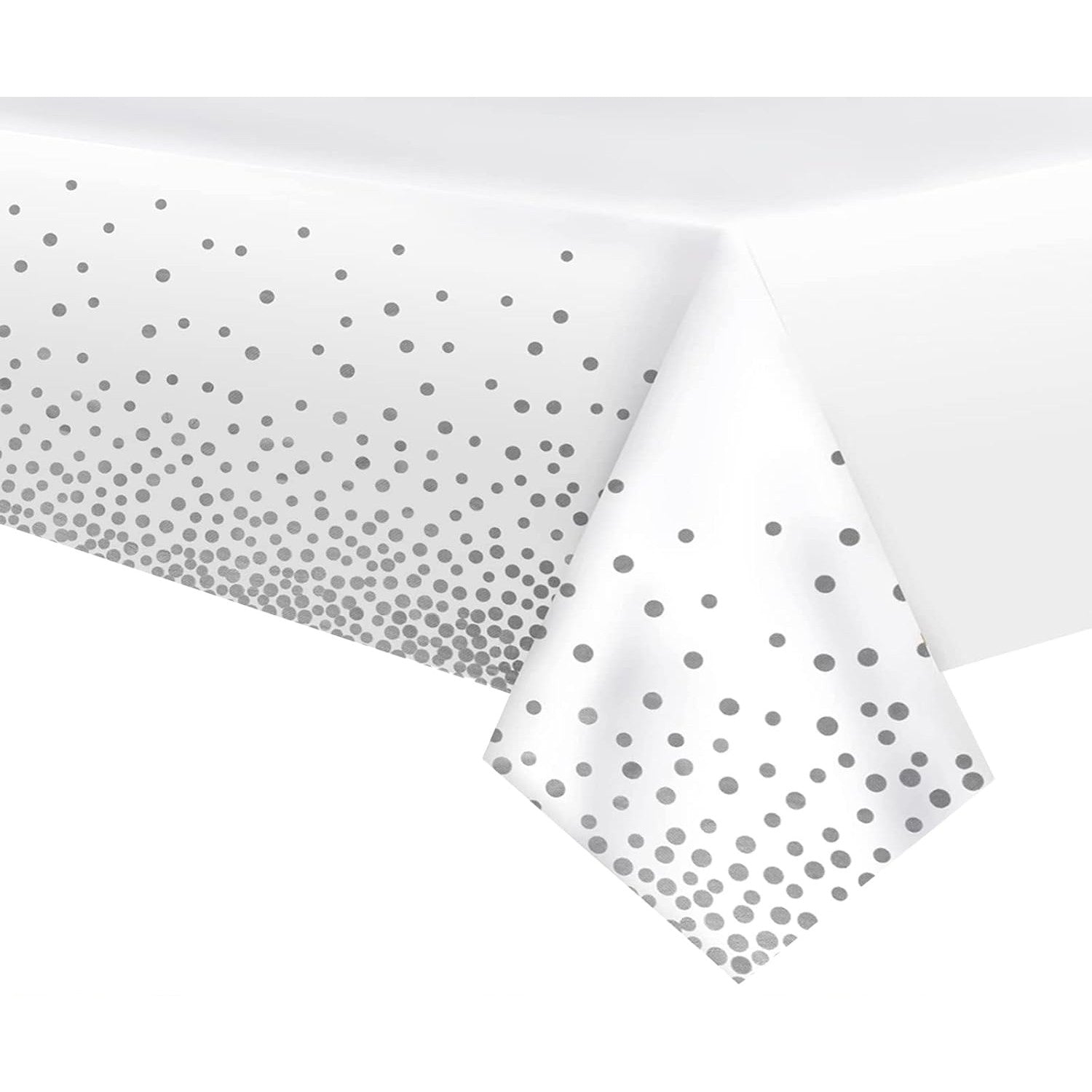 Fata de Masa, Klevo, din PEVA, Imprimeu Buline, 137 x 274 cm, Impermeabila, Fara Pete, Curatare Rapida, Gri