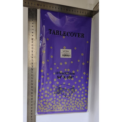 Fata de Masa, Klevo, din PEVA, Imprimeu Buline Aurii, 137 x 274 cm, Impermeabila, Fara Pete, Curatare Rapida, Mov