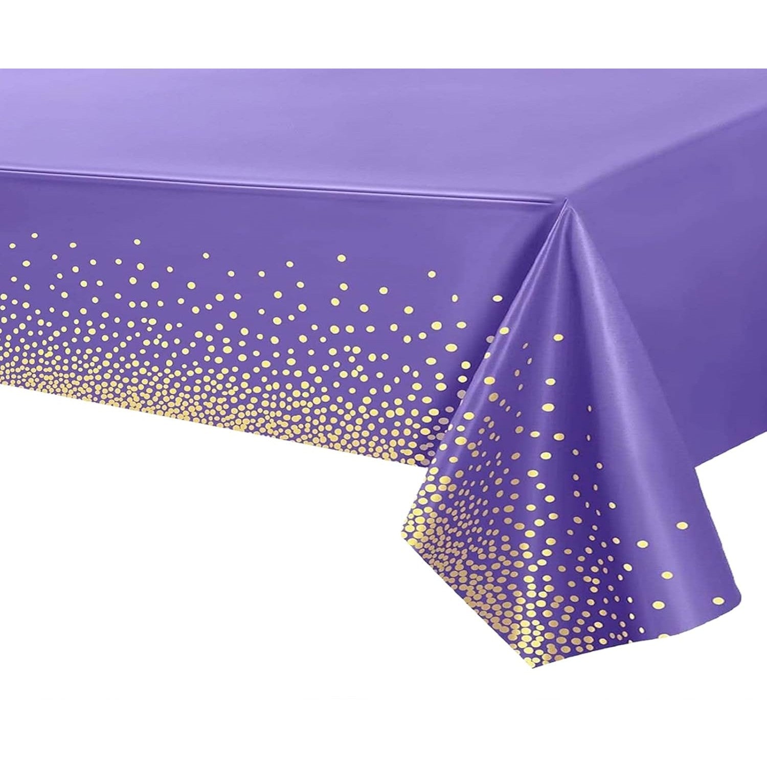 Fata de Masa, Klevo, din PEVA, Imprimeu Buline Aurii, 137 x 274 cm, Impermeabila, Fara Pete, Curatare Rapida, Mov