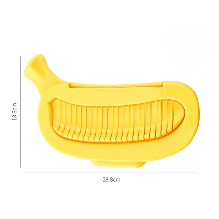 Feliator Multifunctional pentru Alimente, Klevo, Model Banana, pentru Legume si Fructe, Accesoriu pentru Bucatarie, 28.8x18.3 cm, Galben