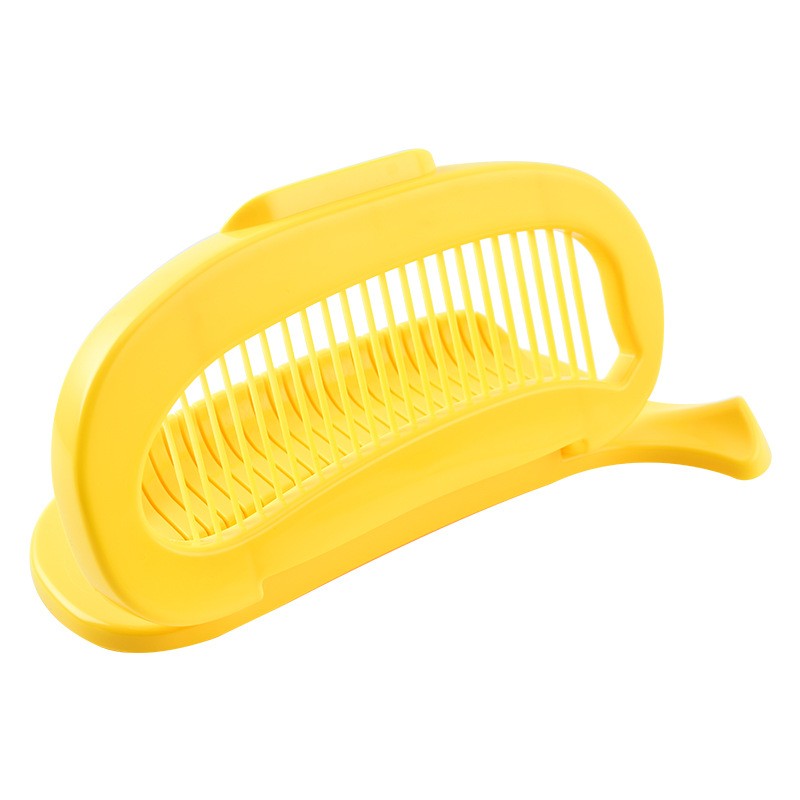 Feliator Multifunctional pentru Alimente, Klevo, Model Banana, pentru Legume si Fructe, Accesoriu pentru Bucatarie, 28.8x18.3 cm, Galben
