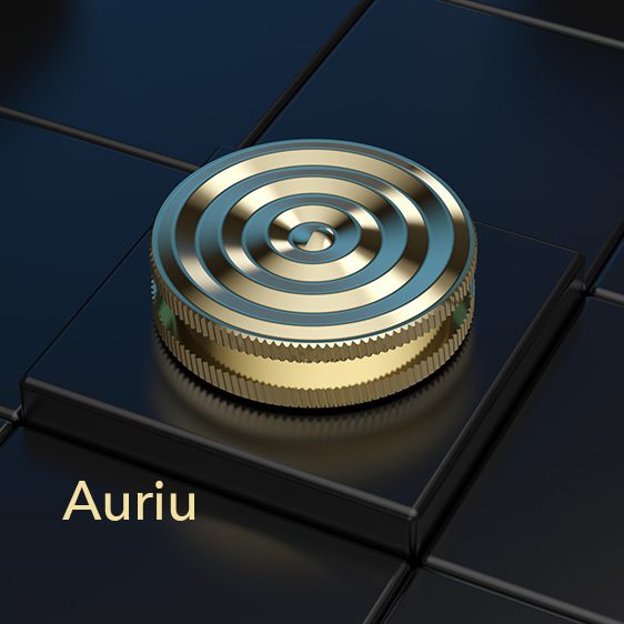 Fidget Spinner Titirez Anti Stress, Klevo, Tip Pandativ / Breloc, Ondulatii Mari, Otel Inoxidabil, 30x30x8 mm, Auriu