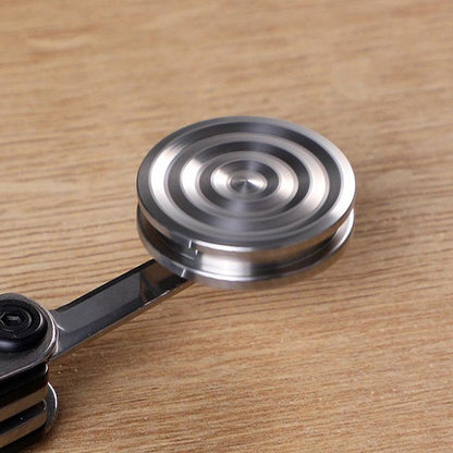 Fidget Spinner Titirez Anti Stress, Klevo, Tip Pandativ / Breloc, Ondulatii Mari, Otel Inoxidabil, 30x30x8 mm, Argintiu