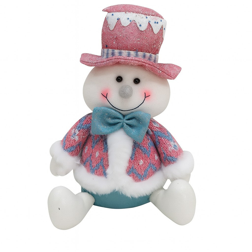 Figurina de Craciun Om de Zapada cu Palarie, Klevo, Figurina Decorativa Om de Zapada pentru Sarbatorile de Iarna, 26 x 20 x 12 cm, Multicolor