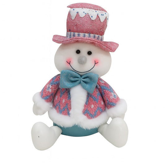 Figurina de Craciun Om de Zapada cu Palarie, Klevo, Figurina Decorativa Om de Zapada pentru Sarbatorile de Iarna, 26 x 20 x 12 cm, Multicolor